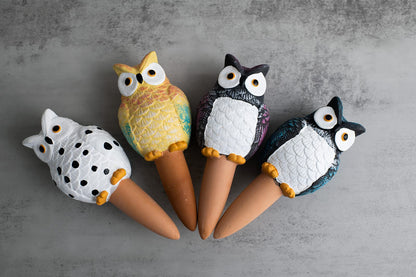 HORTICAN Owl Shaped Self-Watering Spikes - Effortless Plant Care for Your Garden, Whimsical and Charming Design for Indoor and Outdoor Plants, Keep Your Plants Hydrated While on Vacation