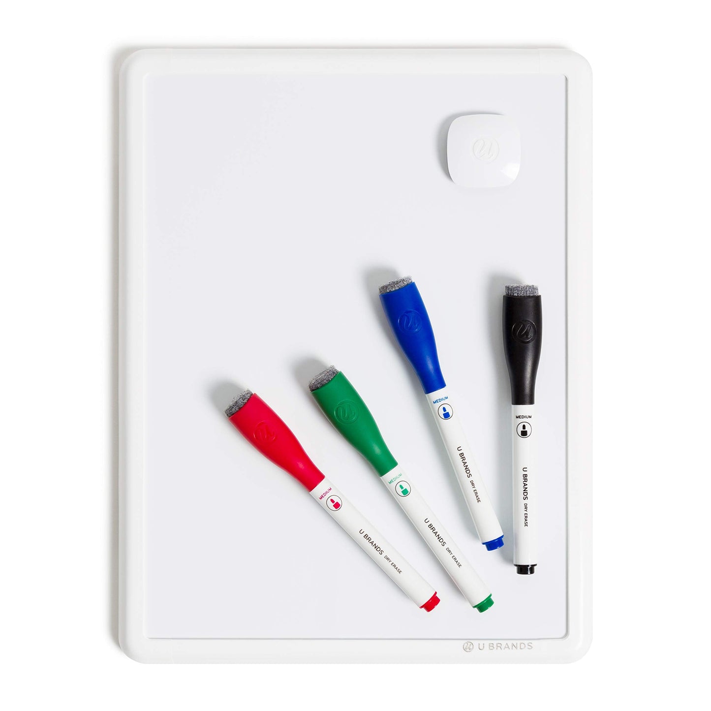 U Brands Contempo Magnetic Small Whiteboard, 8.5” x 11”, White Modern Frame, Mini White Board for Students, Fridge and Locker Dry Erase Board, Includes 4 Markers & Magnet
