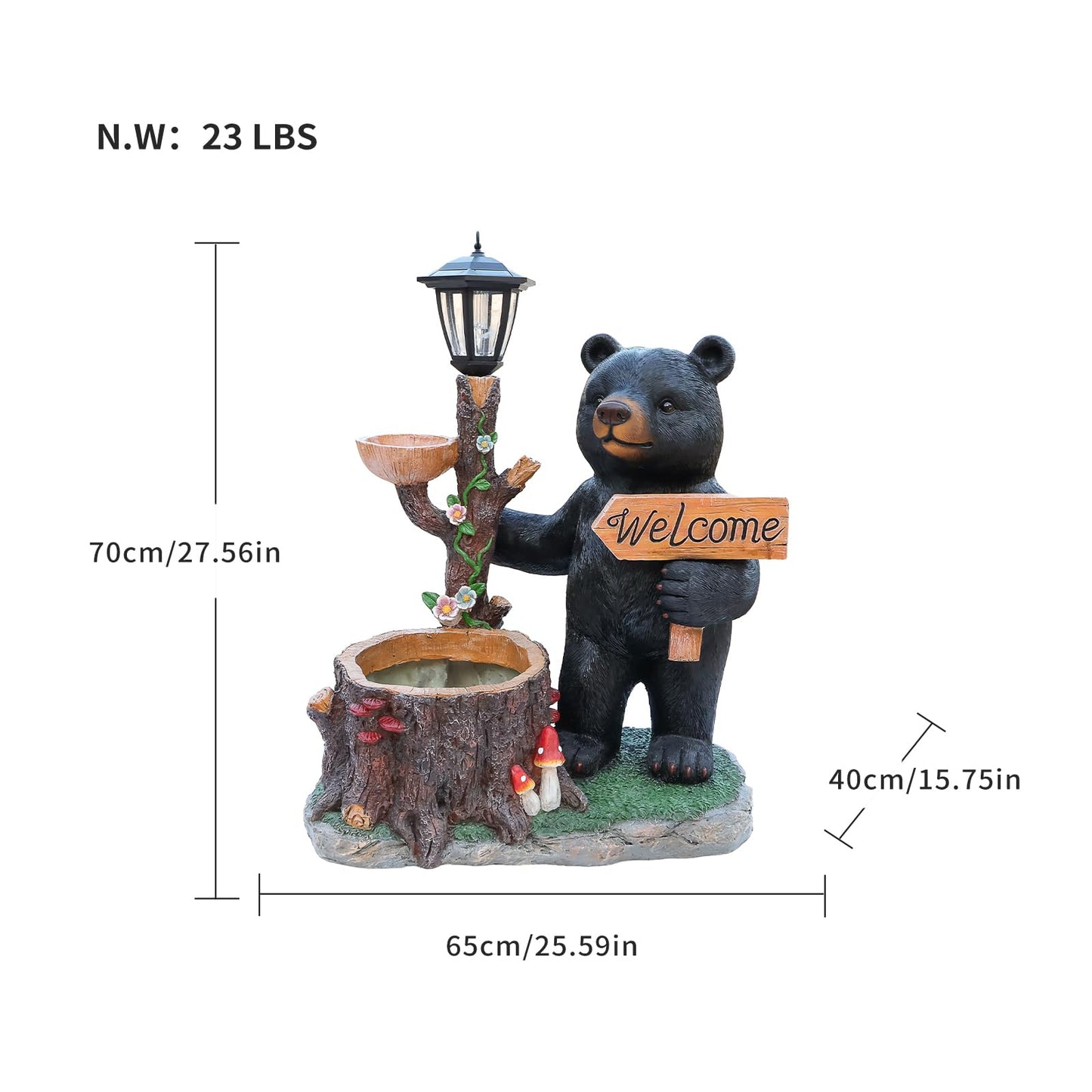 Rustic Black Bear Succulent Planter - Weather-Resistant Resin Animal Flower Pot, Unique Cabin Lodge Decor for Indoor Outdoor, Small Plant Container for Succulents Cactus, Perfect Father's Gift Idea