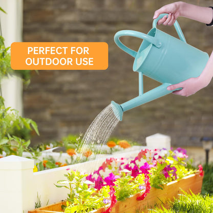 Lechloris Metal Watering Can for Outdoor Plants, 1 Gallon Galvanized Steel Watering Can with Removable spout for Outdoor & Indoor Use, Perfect for Garden Flower, Houseplants, Mint