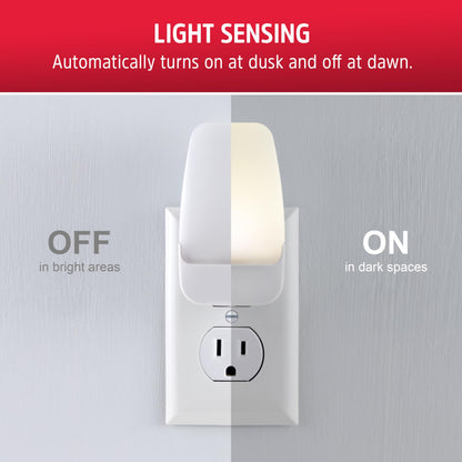 Energizer LED Rotating Night Lights Plug Into Wall Dusk to Dawn Sensor Home Decor Apartment Essentials Ambient Lighting Nightlight 40293 2 Pack