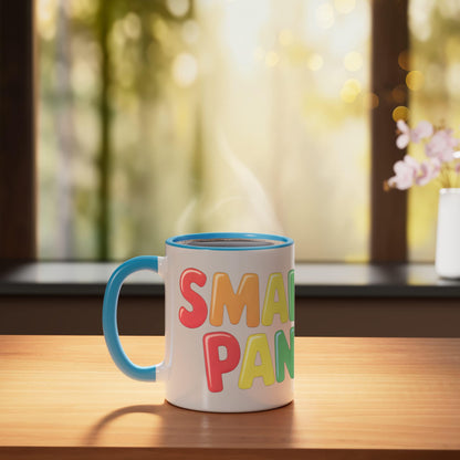 Funny SMARTIE PANTS Smarty Genius Braniac Nerdy 100 Days Ceramic Mug, Blue/White