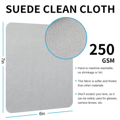 iGeyzoe 100 PCS Glasses Clean Cloth Suede, Lens Clean Cloth for Lenses, Glasses, Screens, Cameras, iPad, iPhone, Eyeglasses (6"x7", 100PCS/Grey)