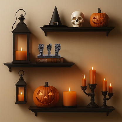 Don't Look, Don't Hear, Don't Speak Skeleton 3-Piece Set Statues Halloween Skeleton Decorative Statues Gothic Style Suitable for Living Room Coffee Tables, Offices, TV Cabinets, Bookshelf Decor
