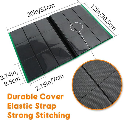 Trading Card Binder 9 Pocket, 360 Card Waterproof Folder with Side Loading Sleeves, Sturdy Card Collection Album for MTG, TCG, Game Cards & Sports Cards,1 Pack, Dark Green