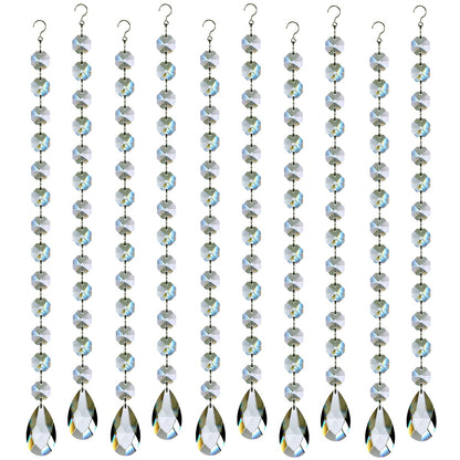 1ft 10pcs Teardrop Crystals Garland, Hanging Chandelier Crystals Prism Beads Chain for Wedding Home Decoration Clear GOLDENHAITAI