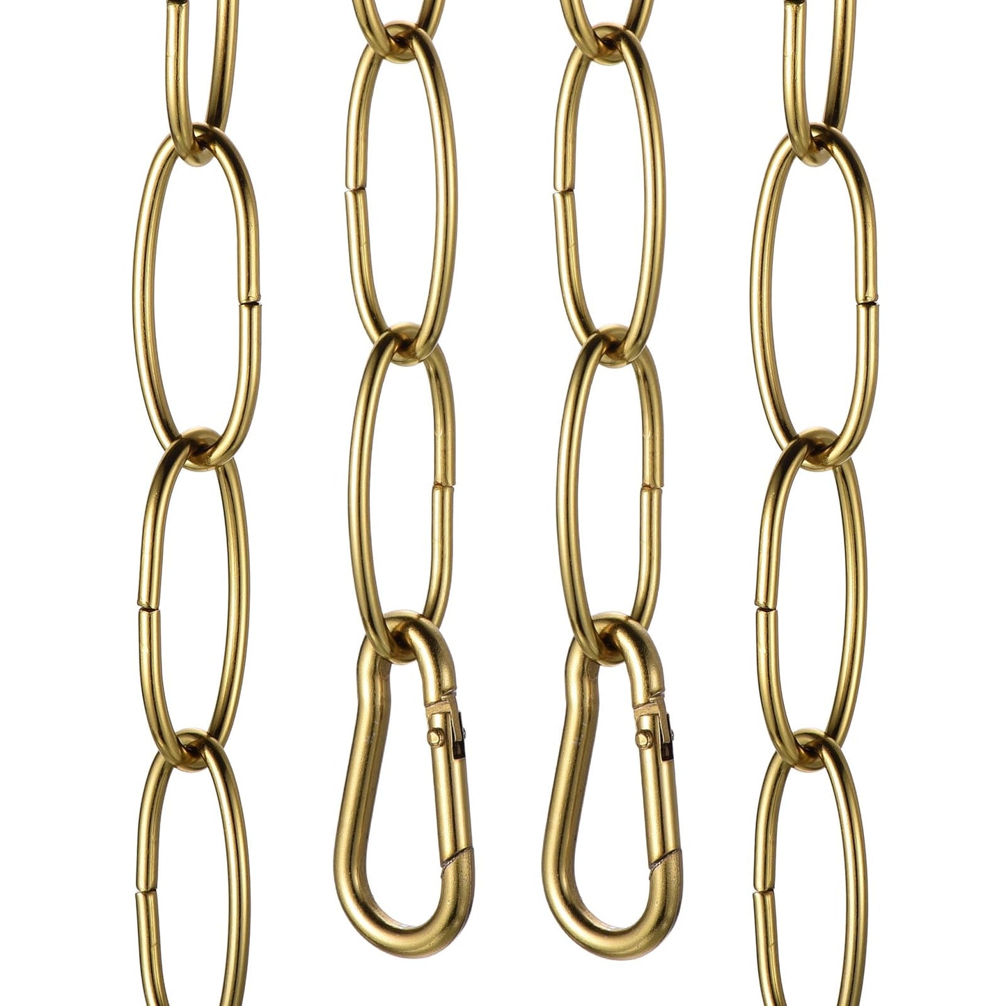 uxcell 7ft Lighting Hanging Chain, 2.4mm/0.09" Looping Metal Pendant Chandelier Chain Extension with 2 Spring Snap Hook for Hanging Plant Pendant Chandelier Light Fixture, Light Copper