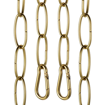 uxcell 7ft Lighting Hanging Chain, 2.4mm/0.09" Looping Metal Pendant Chandelier Chain Extension with 2 Spring Snap Hook for Hanging Plant Pendant Chandelier Light Fixture, Light Copper