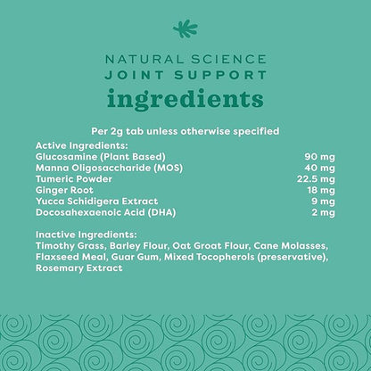 Oxbow Natural Science Joint Support, Anti Inflammatory Supplement for Rabbit & Guinea Pig, Oxbow Timothy Hay, Made with Glucosamine, Turmeric, & Yucca, Made in USA, 4.2 oz Bag