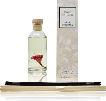 Urban Naturals Honeysuckle & Jasmine Reed Diffuser Oil Scented Sticks Set– Hyacinth, Cassis, Neroli & Geranium | Long Lasting Air Freshener for the Bedroom, Bathroom or Office | Made in the USA