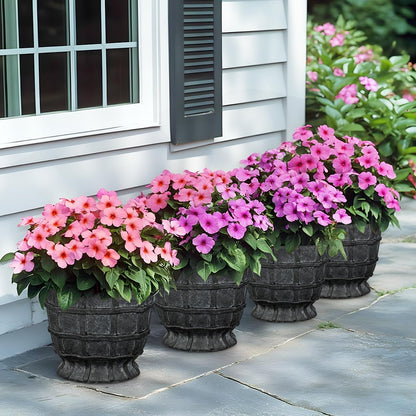 6" Black Ceramic Plant Pots with Drainage Hole, Rustic Flower Pots for Indoor Plants, Outdoor Decorative Ceramic Planters Small Plant Pot for Succulents, Cactus, Herbs, Orchids, Snake Plant Pot