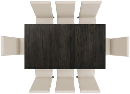 Crosley Furniture Hayden 9-Piece Modern Farmhouse Dining Table Set for 8 with Parsons Chairs, Slate