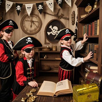 Egyptian Treasure Chest For Kids - Golden Decorative Pirate Treasure Box With Lock and Key For Kids Prizes, Theme Party, Birthday, Halloween, Christmas Pirate Party Favors