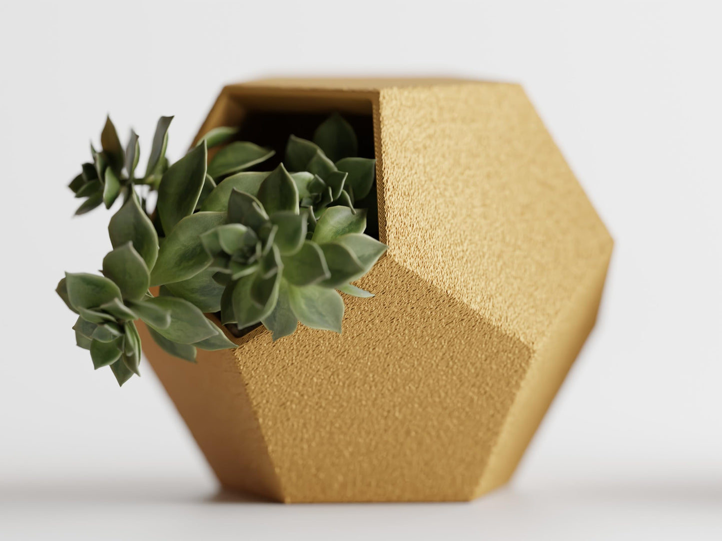 Gallery of Drip 【GeoTrio Modern Geometric Planters】– 3-Piece Faceted Pot Set for Succulents, Cactus, and Indoor Plants – Minimalist Desk Decor, Stylish Gift for Plant Lovers (Gold)
