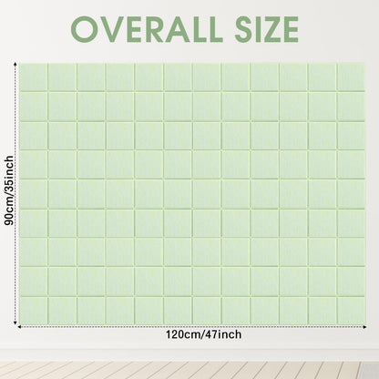 Honoson 12 Pack 48 x 36 Inches Large Cork Board Felt Wall Tiles with Safe Adhesive Large Decorative Vision Wall Board for Walls Home Office(Sage Green)