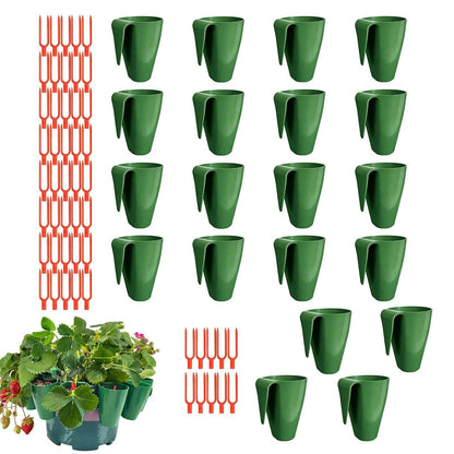 Nursery Pots for Plants, Strawberry Propagation Planter 20 Pieces Yard Seedling Cups Runner Forks for Indoor Outdoor Garden Balcony Greenhouse Backyard Windowsill