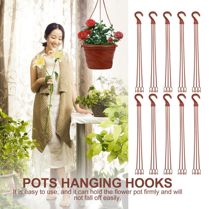 Hemoton 50pcs Plastic Hanging Flower Plant Holders Durable Hooks for Indoor and Outdoor Gardening for Balconies Windowsills and Home Decor and Planter Accessories