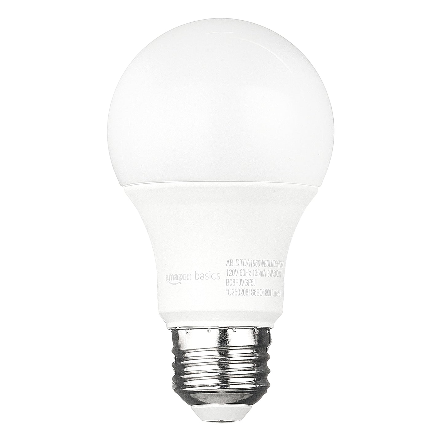 Amazon Basics A19 Dusk to Dawn Sensor LED Outdoor Light Bulb, 60W Equivalent, Energy-Efficient 9W, Daylight 5000K, E26 Base, 10,000 Hours, 2 Count (Pack of 1)