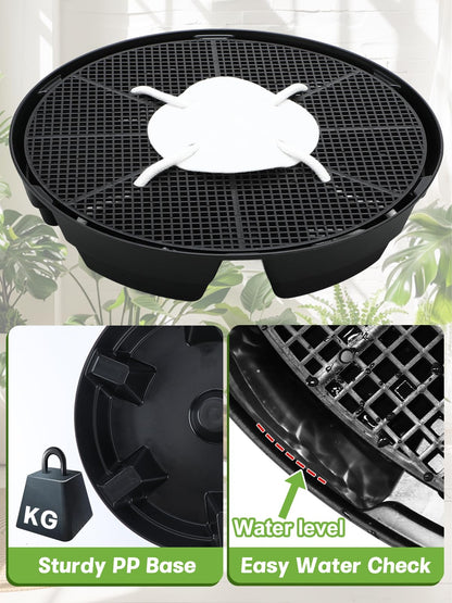 MADHOLLY Self Watering Pots for Indoor Plants with Grow Bags - 2 Pack 5 Gallon Thick Fabric Auto Irrigation Planter with Portable Handles, Water Storage Saucer, for Outdoor Vegetables, Herbs, Flower