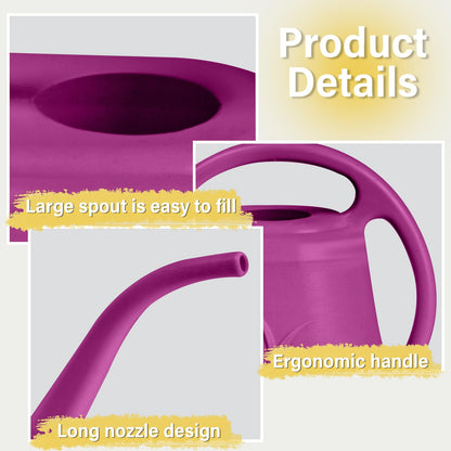 TTAOE GN Watering Can - for Home Plant Garden - 1/2 Gallon - Rose Red