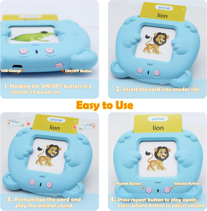 MAYAPHILOS German and English Bilingual Pocket Speech with 510 Sight Words, German Language Learning Toys for Kids, Audible Talking Flashcards, Toddlers' Sensory Preschool Educational Birthday Gifts