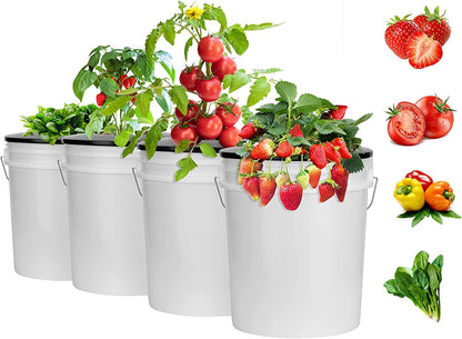 Tectsia Net Pots for Hydroponics 5 Pack, 6 Inch Wide Lip Bucket Basket for Hydroponic Bucket and DWC Bucket System.