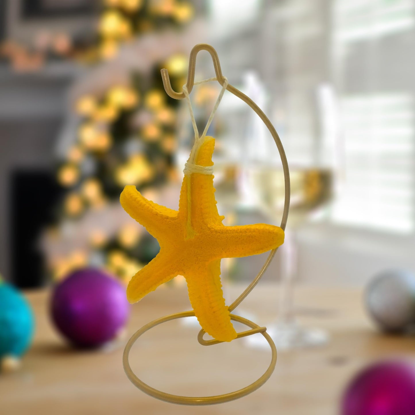 Ornament Display Stand Holder Home Wedding Decoration Rack for Hanging Glass Globe Pot Stand Iron Pothook Stand Terrarium Witch Ball (S, Gold)