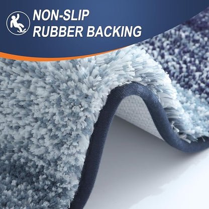 OLANLY Large Bathroom Rugs Mat 54x24, Extra Soft Absorbent Microfiber Bath Rugs, Rubber Backing, Quick Dry, Washable Bath Mats for Bathroom Floor, Tub and Shower, Home Decor Accessories, Airy Blue