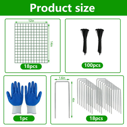 6 Pack Plant Protectors from Animals, 12''x14'' Metal Plant Cages for Outdoor Plants, Garden Plant Protector with Stakes & Zip Ties, Keep Rabbits Squirrels Out, Plant Cage for Flowers Vegetables