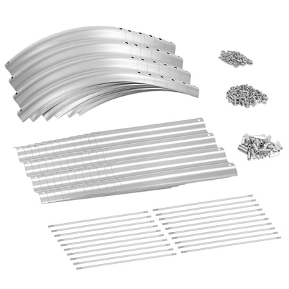 Land Guard 8ft Galvanized Raised Garden Bed Kit, Raised Garden Boxes Outdoor, Oval Metal Raised Garden Beds for Vegetables, Silver,108 Gallon Capacity(with 10 Connecting rods)