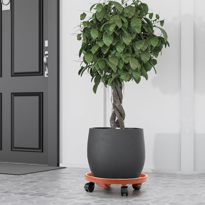 CINDALOG 3 Pack 13 inch Plant Caddy with Wheels Rolling Plant Stands Round Plant Stand Dolly for Outdoor Indoor Heavy Planter, Load Capacity 180 lbs