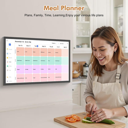 27-inch Wall Planner Digital Calendar-Chore-Chart - Full HD Interactive Touchscreen, Electronic Calendar, Task Rewards System, No Subscription, Sync Online Cal Via App, Wall Mountable, Gift for Dad