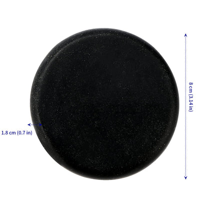 SOUJAP 16 Pack 3.15 Inch Basalt Massage Stones, Large Massage Hot Round Stones, Black Essential Basalt Rocks for Relaxation, Home Spa