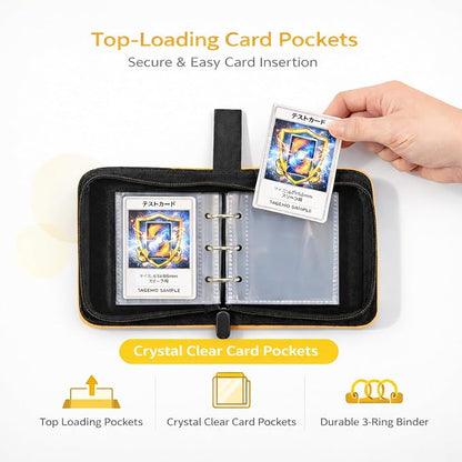 Mini Trading Card Binder Album, 1 Pocket Card Binder with 40 Pages 80 Pockets, Top Loading Small Card Binder for Trading Cards, Single Card Holder Book for TCG Sports,Game Cards, Card Storage Binder