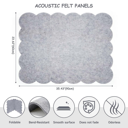 Felt Bulletin Board 36" x 24" Cork Board Alternative,Decorative Felt Pin Board Foldable Cork Boards for Walls Self-Adhesive Cork Board for Home Office Classroom Pin Board (Light Gray)