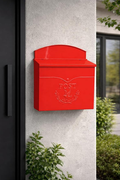 NACH Mailboxes for Outside Wall Mount, 11.5 x 5 x 13 inches, Red Waterproof Mailbox, Wall Mailboxes for Outside - The Chelsea Mailbox
