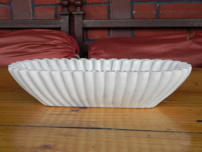 CRAFTFOBIA Handcrafted Decorative Marble Scallop Bowl - White Decorative Ruffle Bowl Centerpiece - Perfect for Flowers, Fruit, Keys, Rings