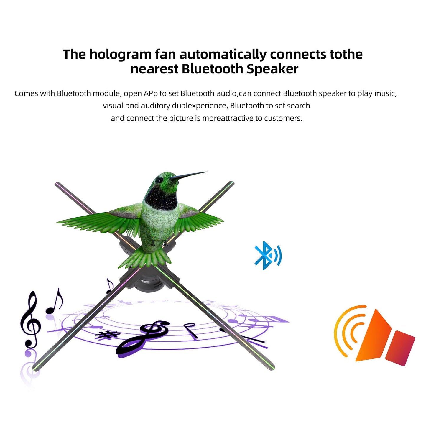 3Dhologramfan, Holographic Fan Projector Screwless Led Lights HD with App and WiFi, Remote Control for Bar, Shop, Halloween, Christmas, (22 "(WiFi+remote control+Bluetooth))with 1500 Video Library