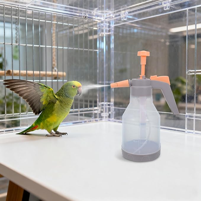 KOMBIUDA Bird Shower Misting Sprayer Bottle: 1.5L/50.72 Fl Oz Handheld Parrot Bath Sprayer Mist Cleaning Tool - Bird Mister for Parrot Parakeet Cockatiel
