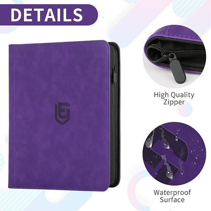 1024 Pocket Card Binder,16 Pocket Trading Card Binder，Side Loading Collectible Card Albums for MTG, for TCG Football, Sports, Game Cards Purple