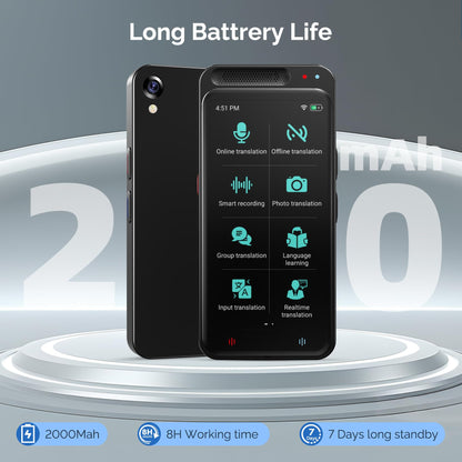 Language Translator Device No WiFi Needed, Two-Way Real Time Translator Device Upgraded ChatGPT, 150+ Languages Instant Translator, Offline&Text&Photo&Voice Translation for Travel Business Learning