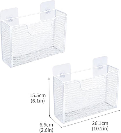 2 Pack Aluminum Foil Organizer, Kitchen Wrap Organizer for Plastic Wrap, Foil, Wax Paper and Food Storage Bags, Wall Mounted Iron Wire Rack for Cabinet Door, Pantry and Kitchen Storage