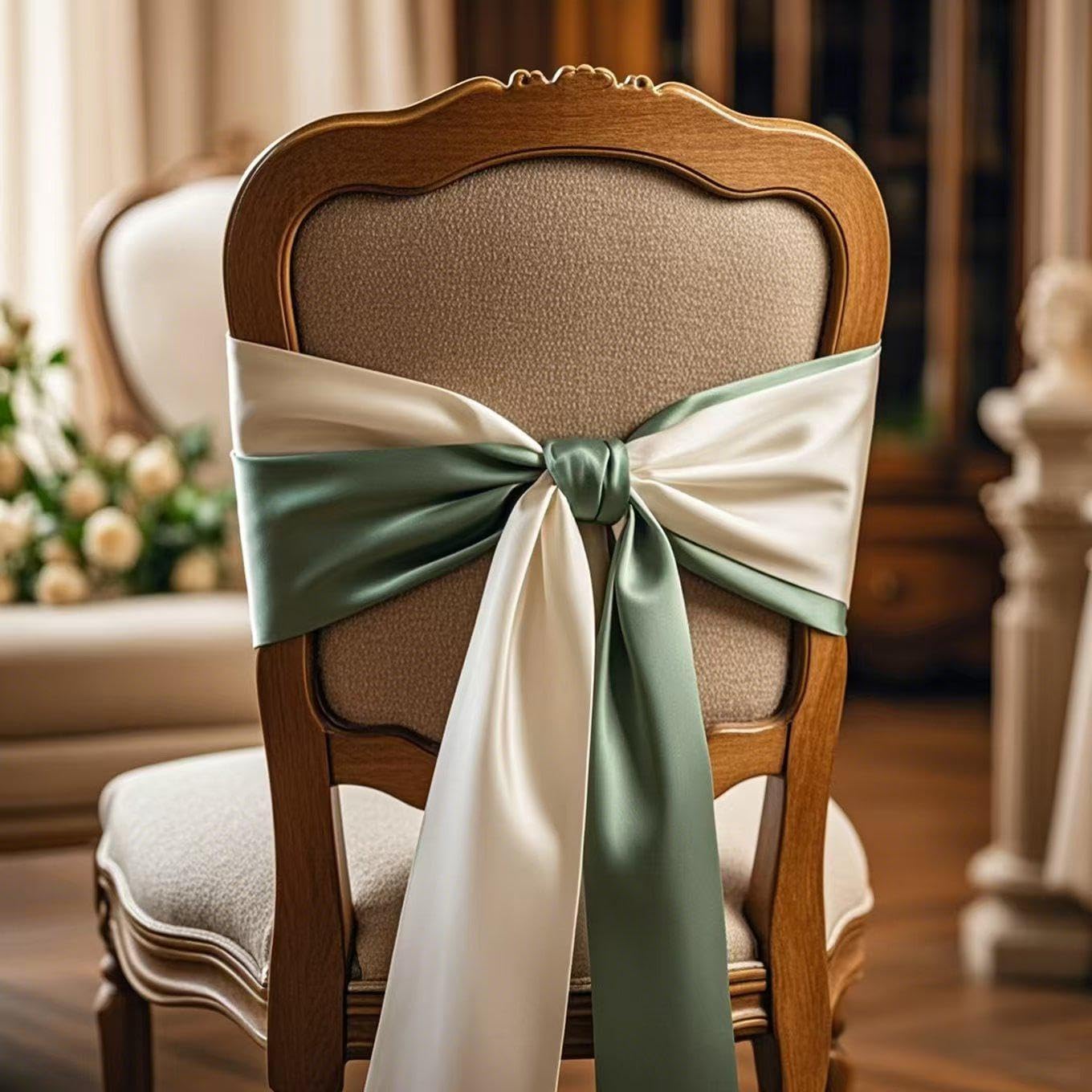 WENSINL Pack of 50 Wedding Satin Chair Sashes Royal Blue Bows 7x108inch Ribbon Fabric Bands for Banquet Party Hotel Restaurant Ceremony Event Chairs Knots Ties Decorations - Royal Blue, 50PCS
