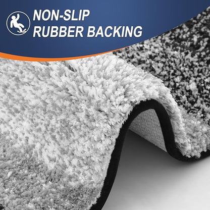 OLANLY Large Bathroom Rugs Mat 70x46, Extra Soft Absorbent Microfiber Bath Rugs, Rubber Backing, Quick Dry, Machine Washable Bath Mats for Bathroom Floor, Tub and Shower, Home Decor Accessories, Black