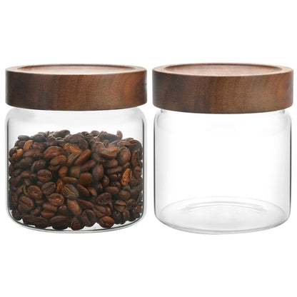 OULOVECO Small Glass Jars With Lids 16oz Spice Jars with Screw Lids Kitchen Clear Glass Storage Canister Container for Salt Herbs Cinnamon Coffee Seasoning Candy Cookie Tea (16oz(500ml)-2 pack)