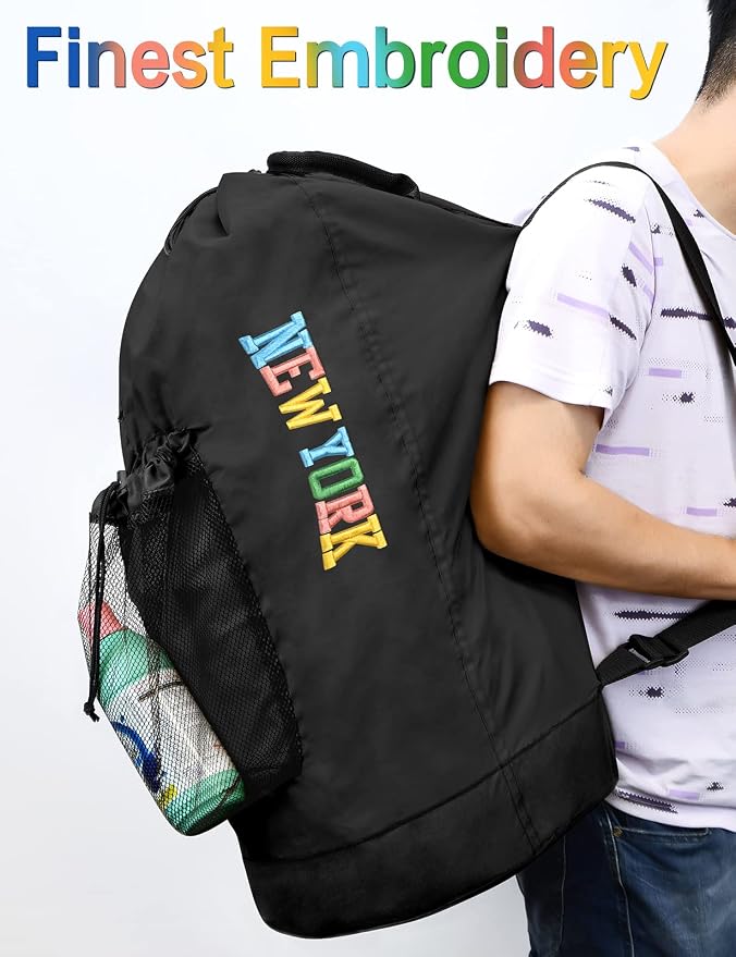 Dalykate Backpack Laundry Bag, Laundry Backpack with Shoulder Straps and Mesh Pocket Nylon Clothes Hamper Bag with Drawstring Closure