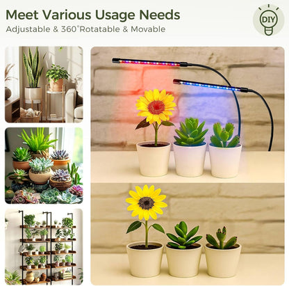 GREENSTELL Plant Stand with Grow Lights, Half Moon 7 Tiered Metal Plant Shelf , Multiple Tier Curved Ladder Flower Pot Stand Display Rack for Indoor Living Room Patio Garden Balcony Dark Brown (2 Pack)