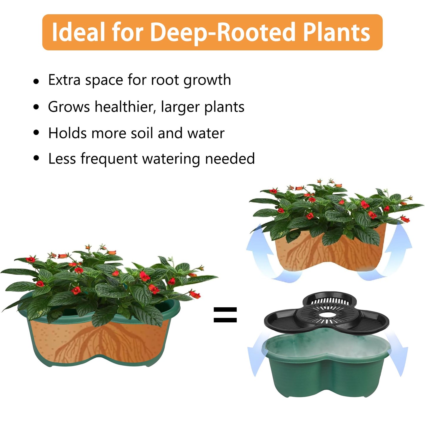 VECELO 5 Tier Vertical Garden Planter, Self Watering Stackable Planters with Wheels for Strawberries, Herbs, Flowers, Vegetables, Dark Green