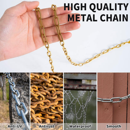 50 ft 1/12" Metal Hanging Chains Gold Bronze Decorative Chain Fixture Chain Brass Chains for Hanging Light Fixture, Chandelier, Flowerpots (2mm 50ft)
