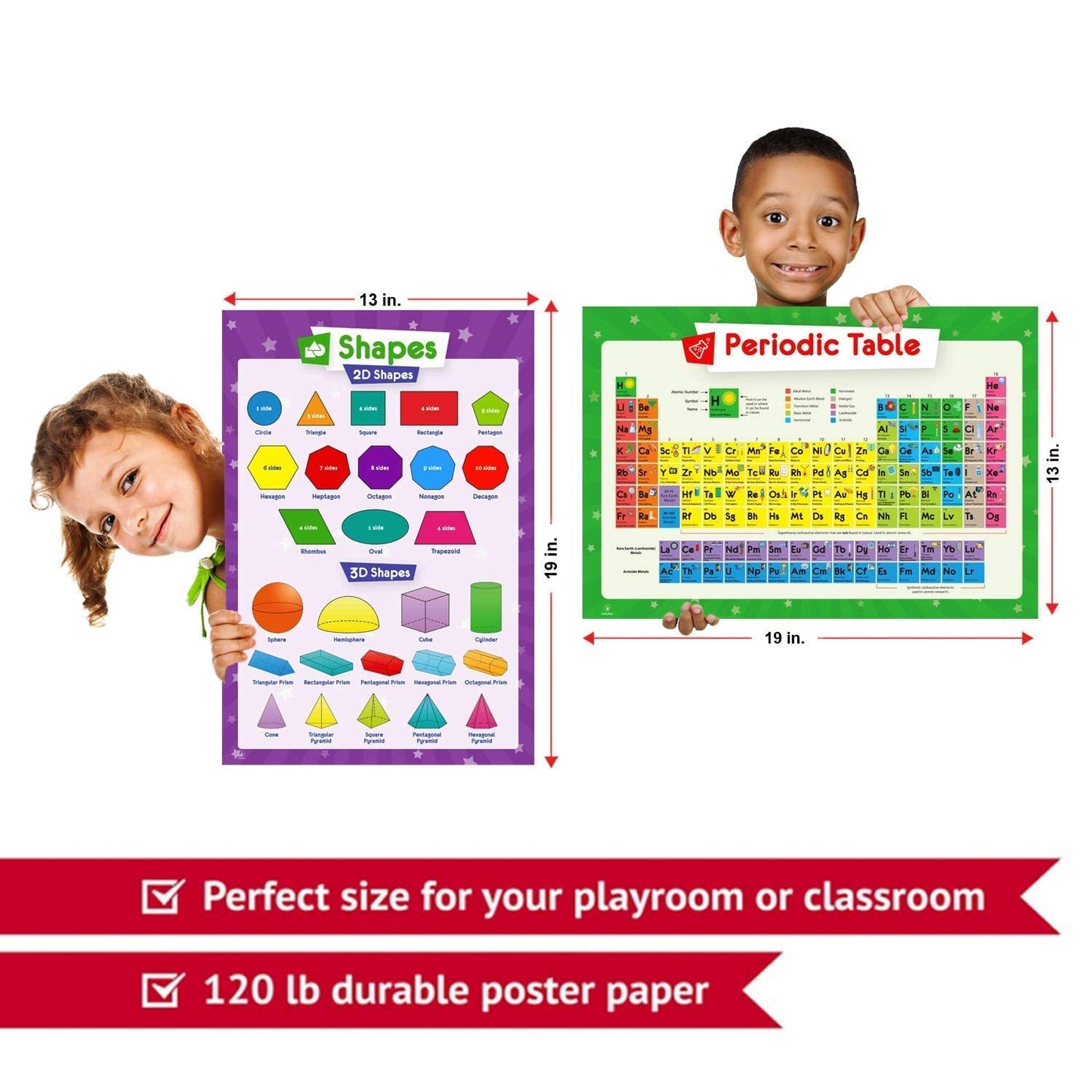 19 Educational Posters for Kids & 131 PCS Magnetic Base Ten Blocks